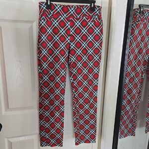 Kim Rogers Vibrant Plaid Cropped Pants